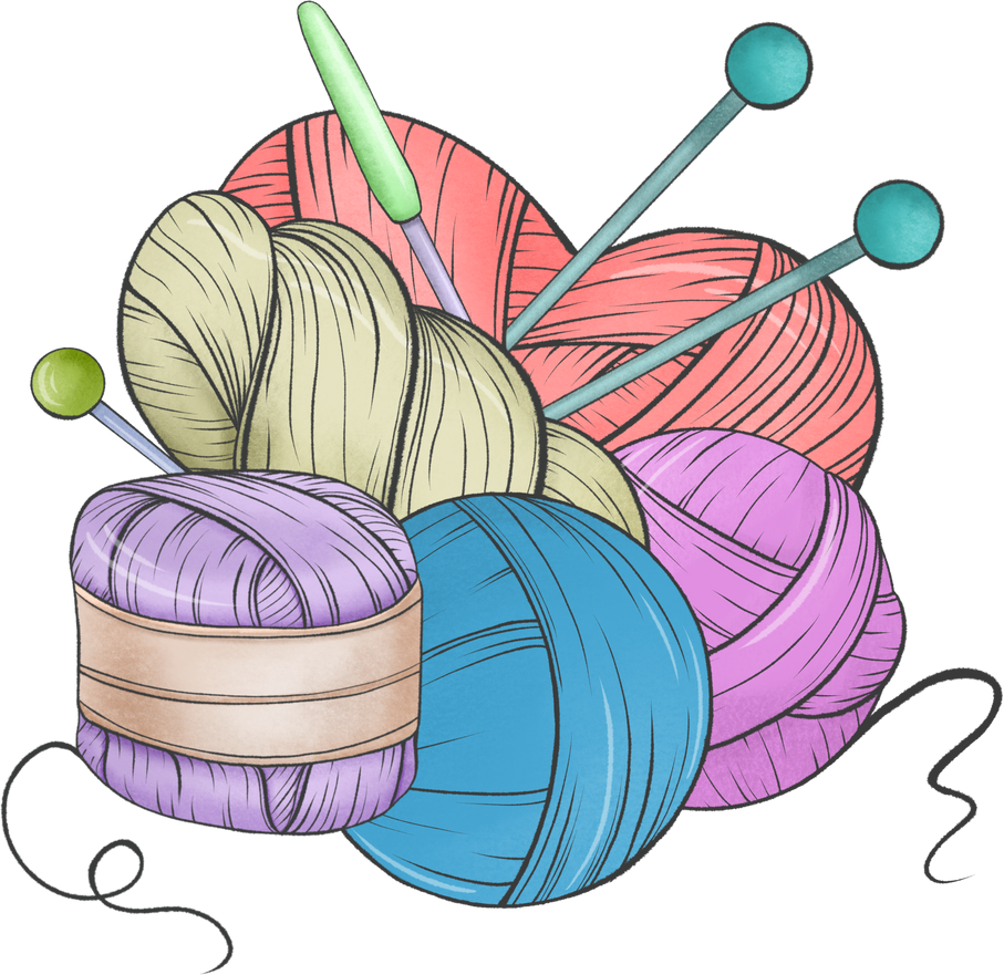 Knitting Kit Illustration